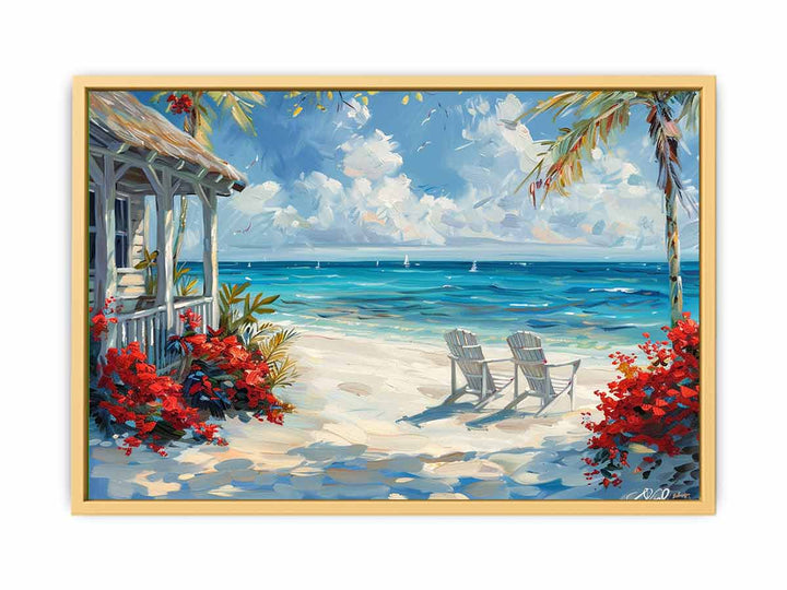 Island Cottage  Streched canvas