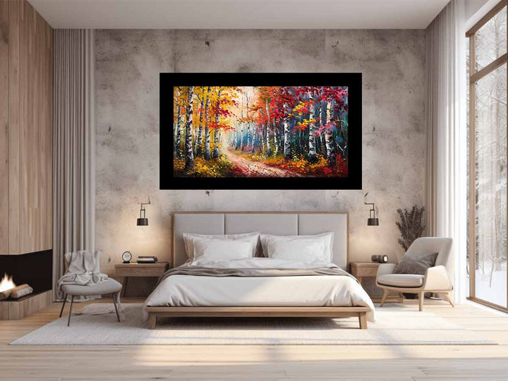 Red Forest Painting