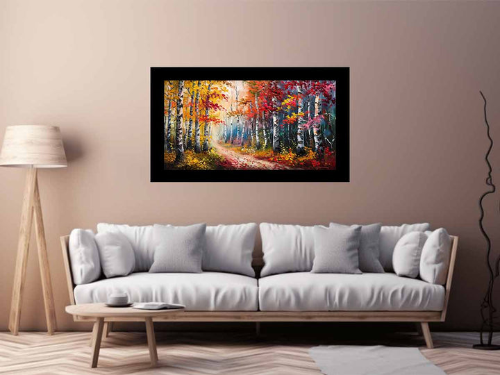 Red Forest Painting