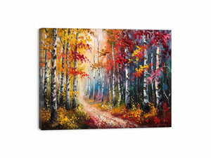 Red Forest Painting