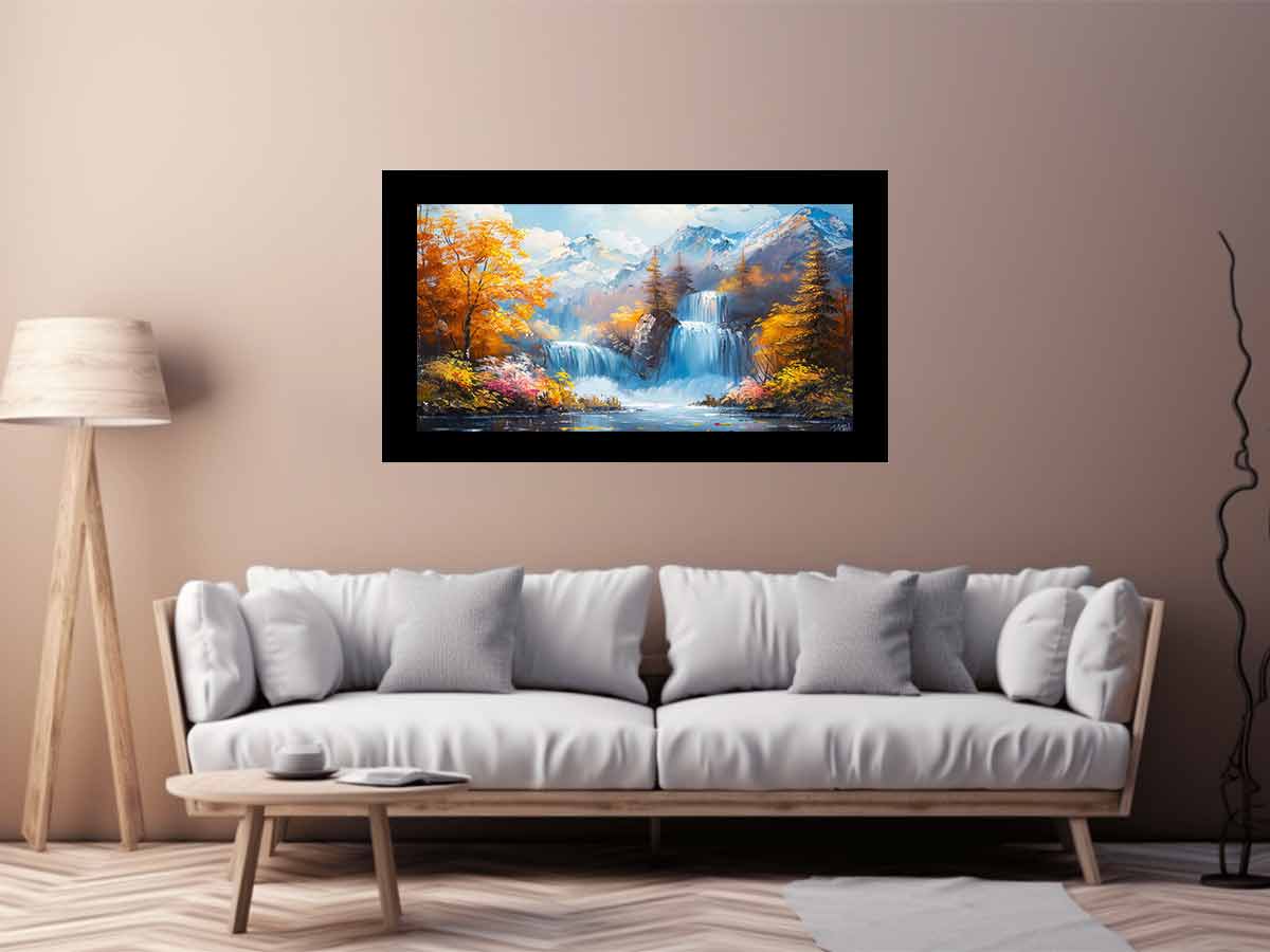 Waterfall Landscape Painting