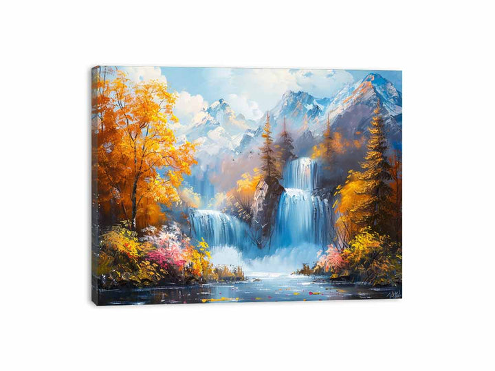 Waterfall Landscape Painting