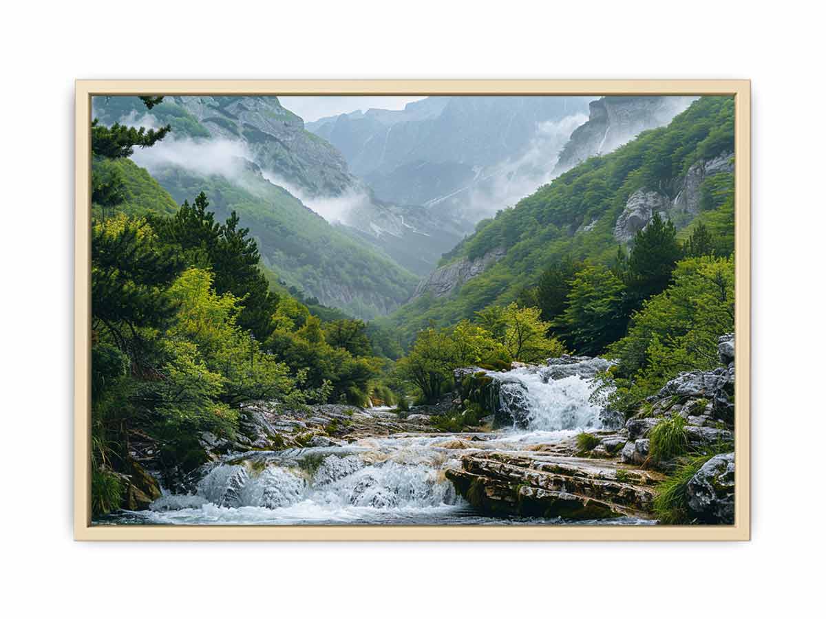 Valley Waterfall  Art Print