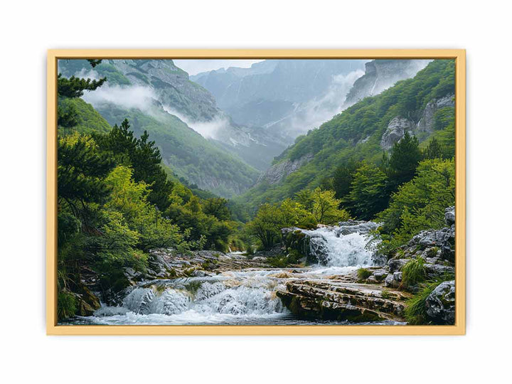 Valley Waterfall  Streched canvas