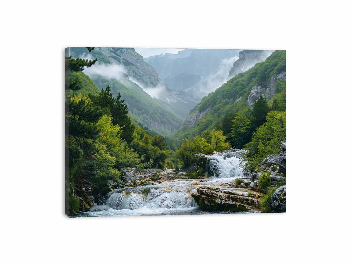 Valley Waterfall Painting