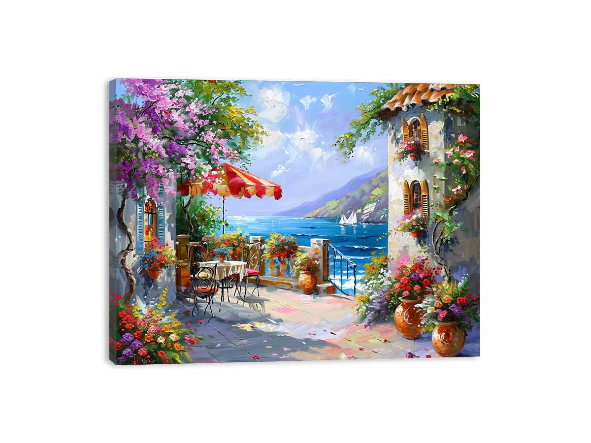Italy, europe, Beachside Cafe Painting