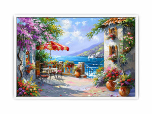Italy, europe, Beachside Cafe Framed Print