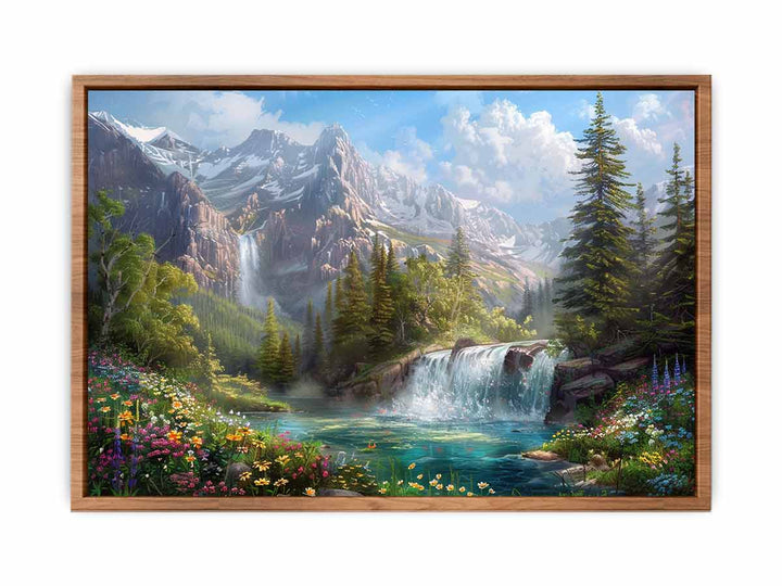 Mountain Waterfall Poster