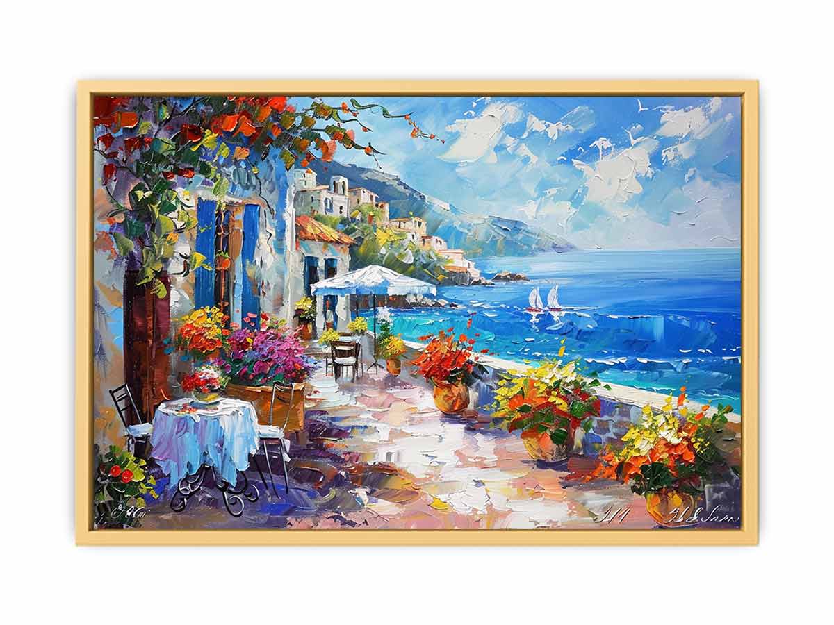 Beachside Cafe  Streched canvas