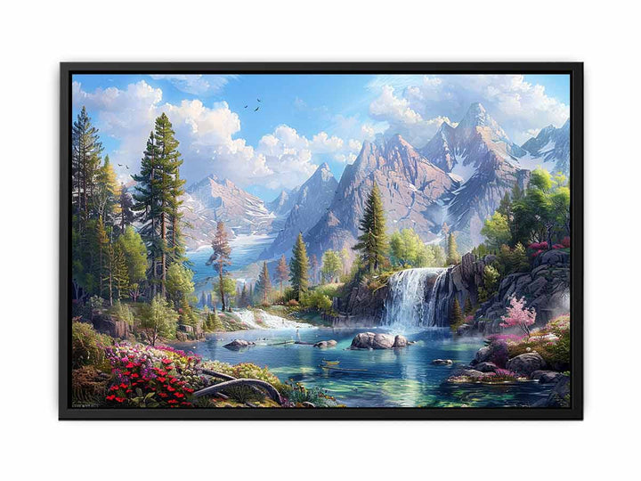 Mountain Waterfall  Canvas Print
