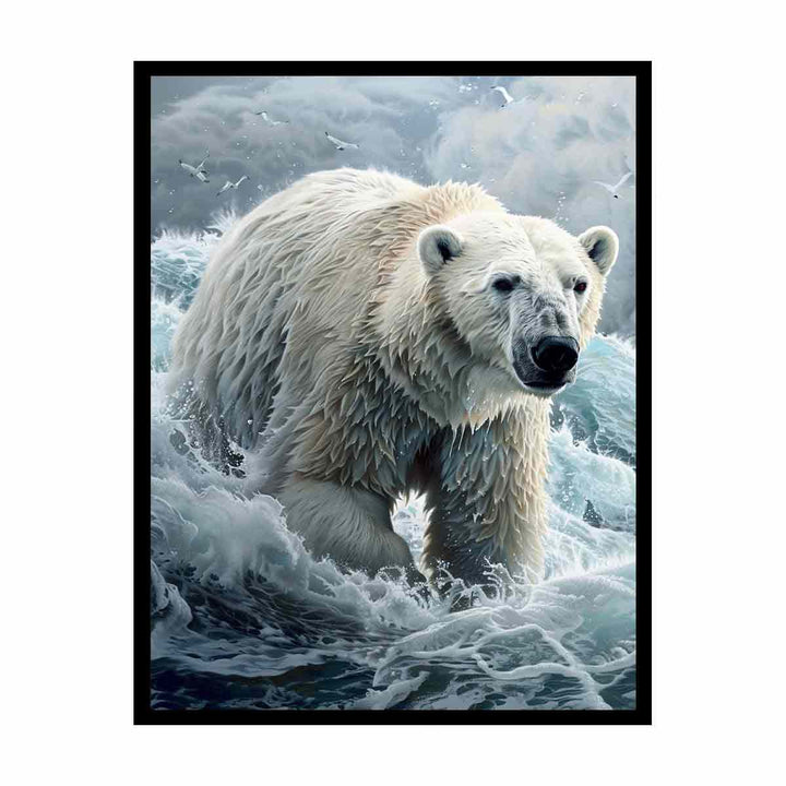 Polar Bear Painting   Canvas Print