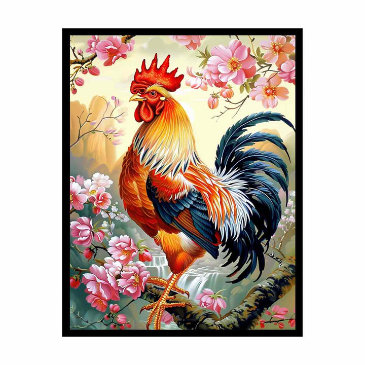 Cock Painting  Canvas Print
