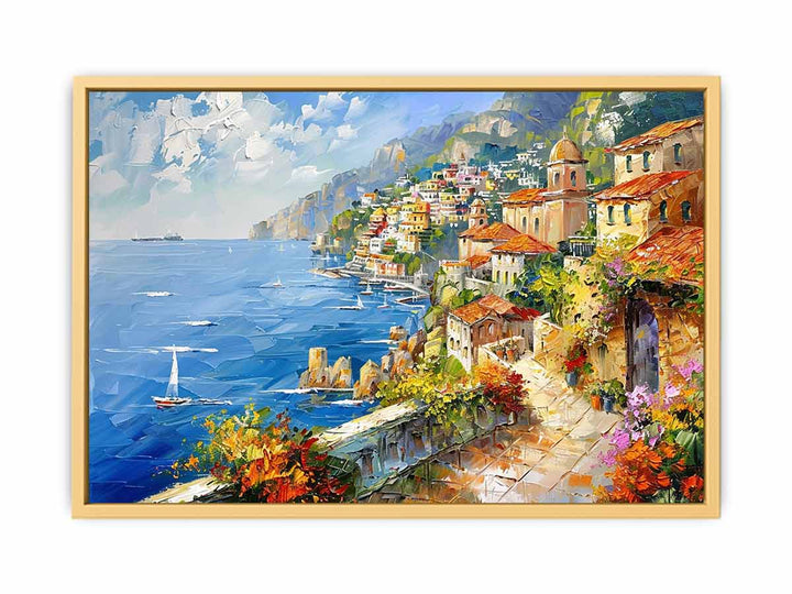 Mediterranean Beach  Streched canvas