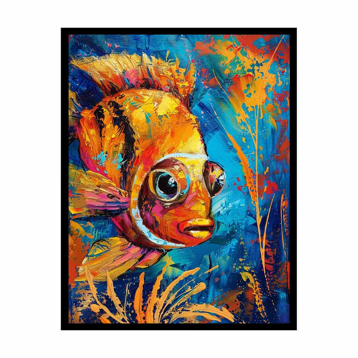 Golden Fish Painting  Canvas Print