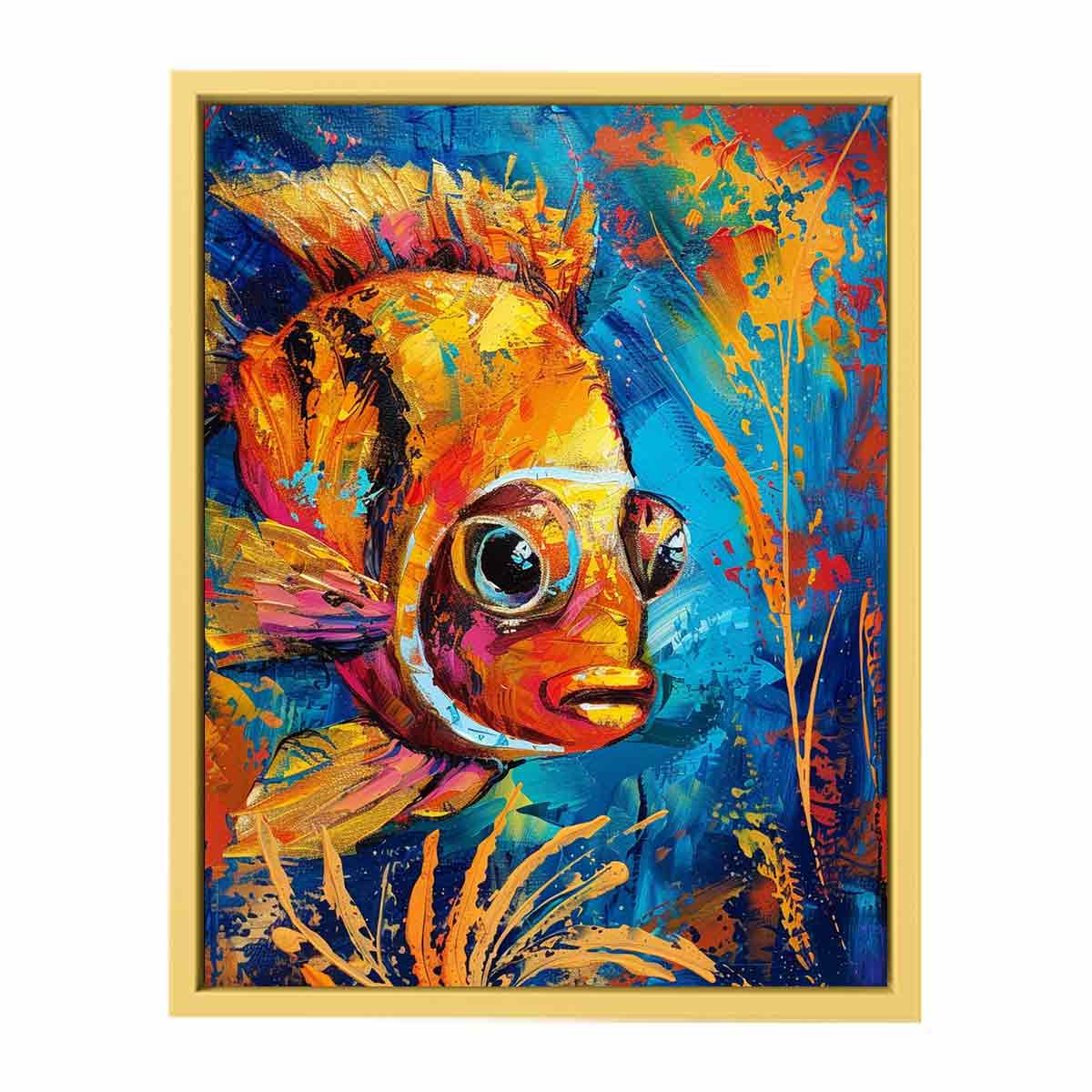 Golden Fish Painting  Streched canvas