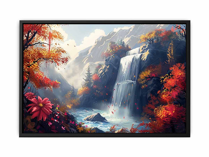 Autumn Waterfall  Canvas Print