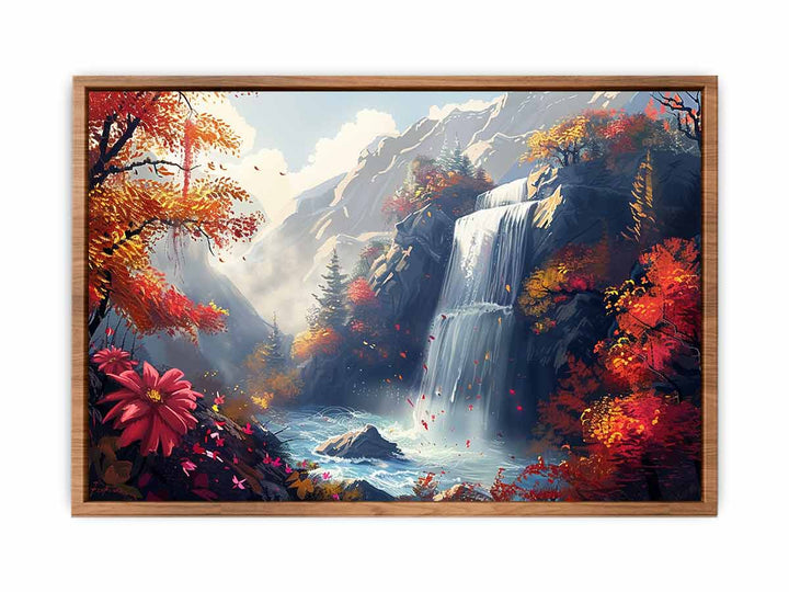 Autumn Waterfall Poster