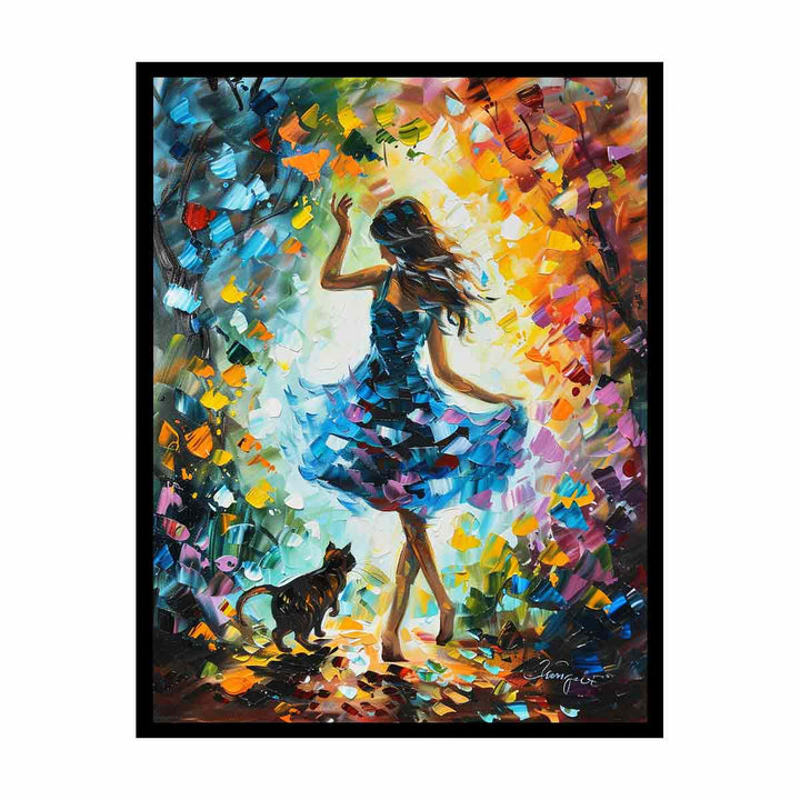 Dance With My Cat  Canvas Print