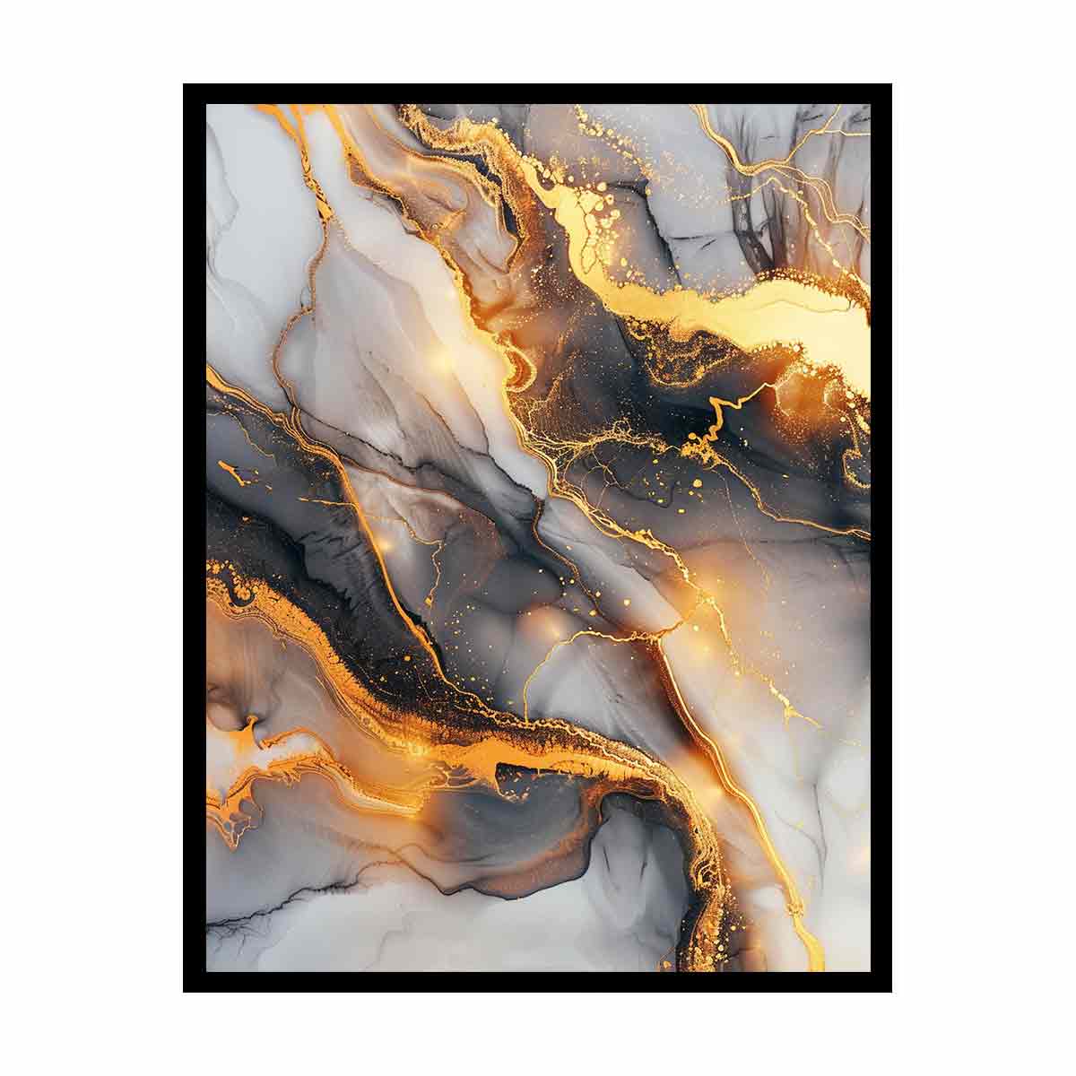 Black Gold Marble Art  Canvas Print