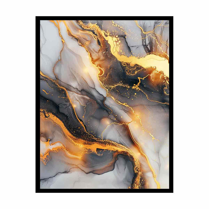 Black Gold Marble Art  Canvas Print