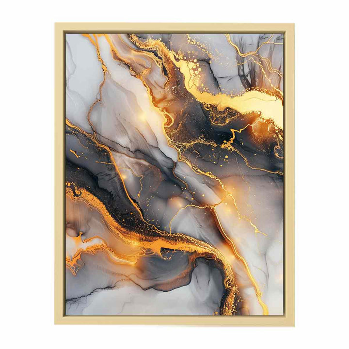 Black Gold Marble Art  Art Print