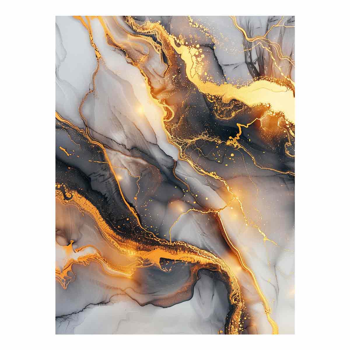 Black Gold Marble Art