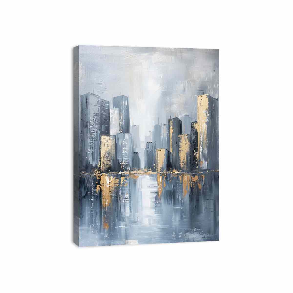 Cityscape Tall Buildings Painting