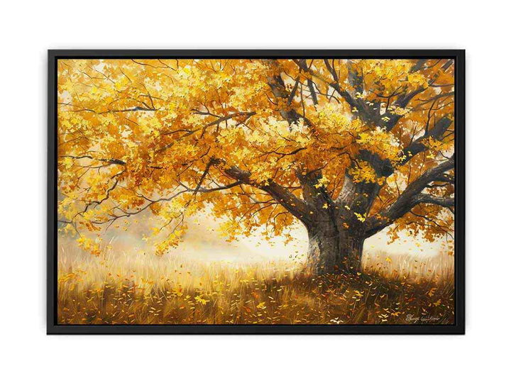 Golden Tree Painting   Canvas Print