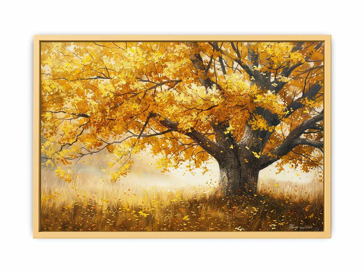 Golden Tree Painting   Streched canvas