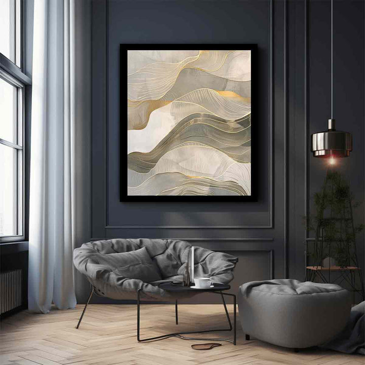 Gold Waves Painting