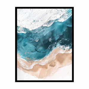 Tricolor Ocean Painting  Canvas Print