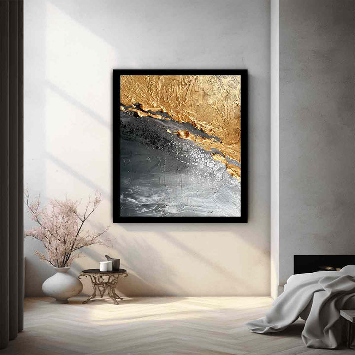 Abstract Gold Beach Painting