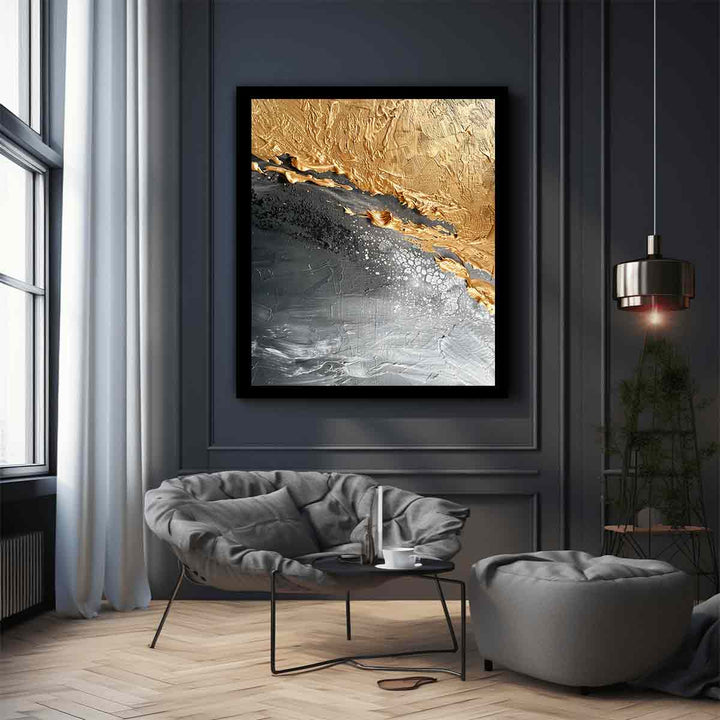Abstract Gold Beach Painting
