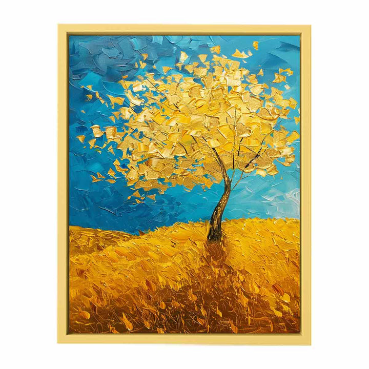 Golden Tree Painting  Streched canvas