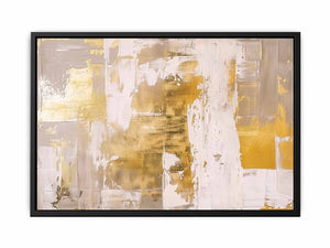 White Gold Abstract Art  Canvas Print