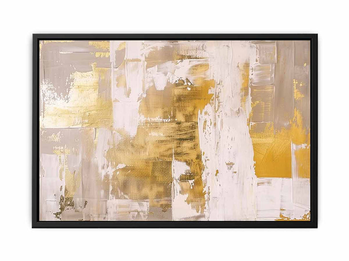 White Gold Abstract Art  Canvas Print