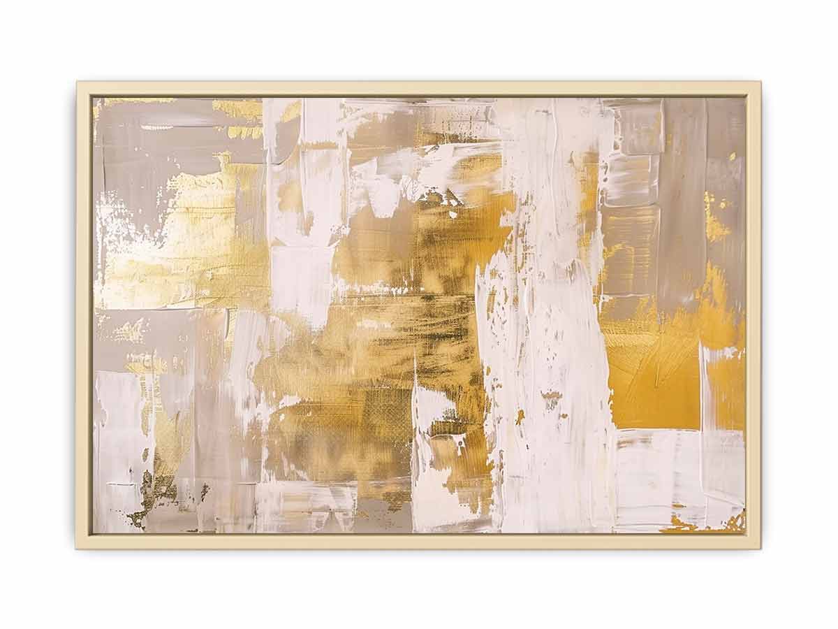 White Gold Abstract Art  Art Print