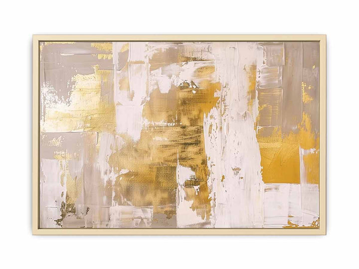 White Gold Abstract Art  Art Print