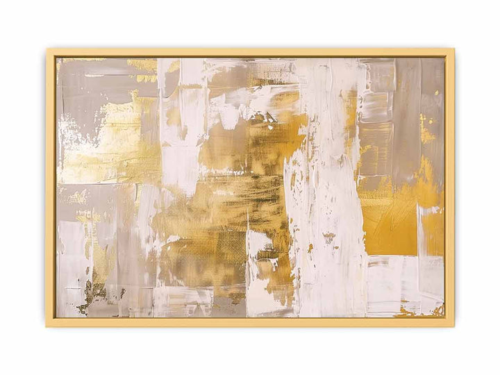 White Gold Abstract Art  Streched canvas