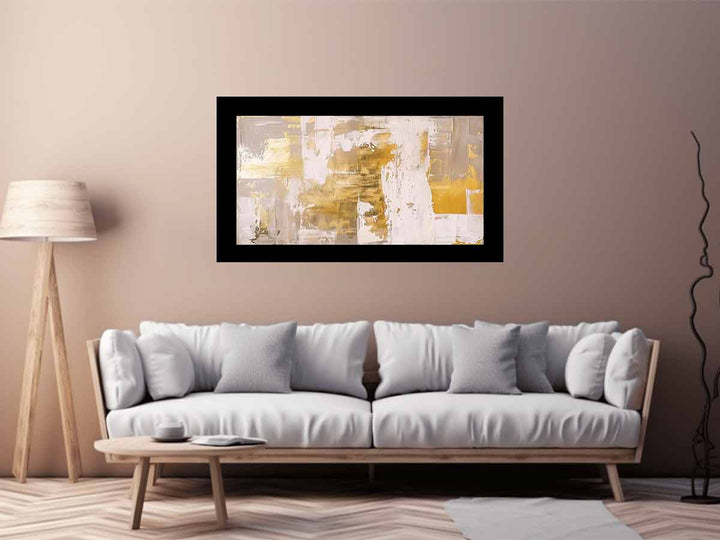 White Gold Abstract Art Painting