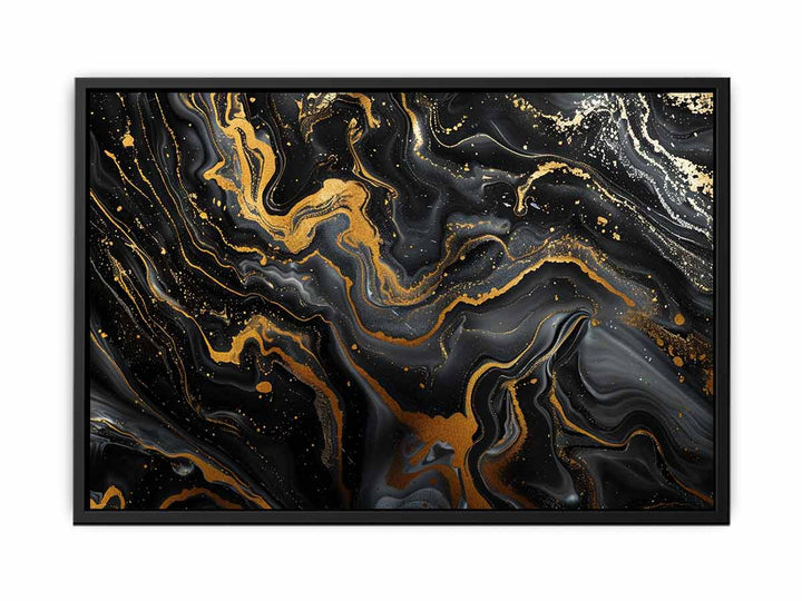 Black Gold  Marble Art  Canvas Print
