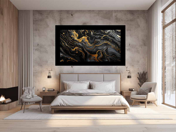 Black Gold  Marble Art Painting