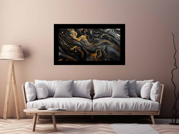 Black Gold  Marble Art Painting