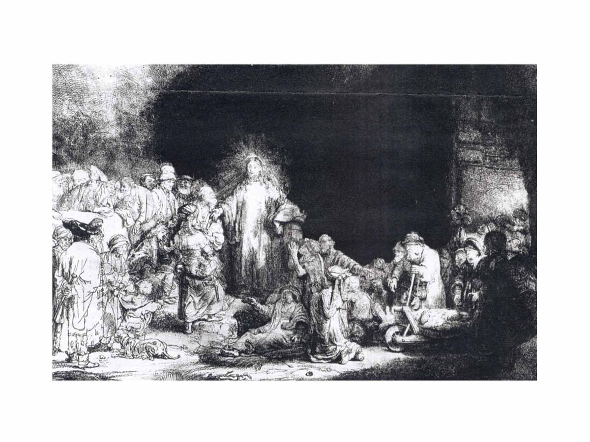 The Little Children Being Brought to Jesus, The 100 Guilder Print 1647-49