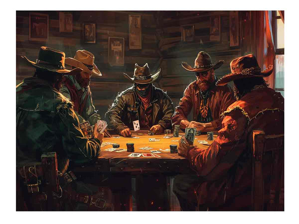 Cowboys Playing Poker Art