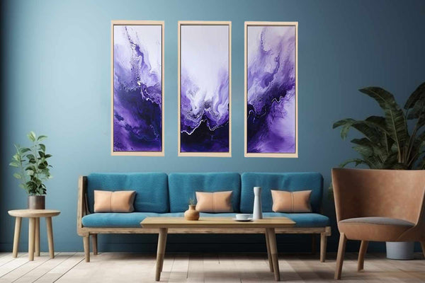 3 Panel  Purple Painting