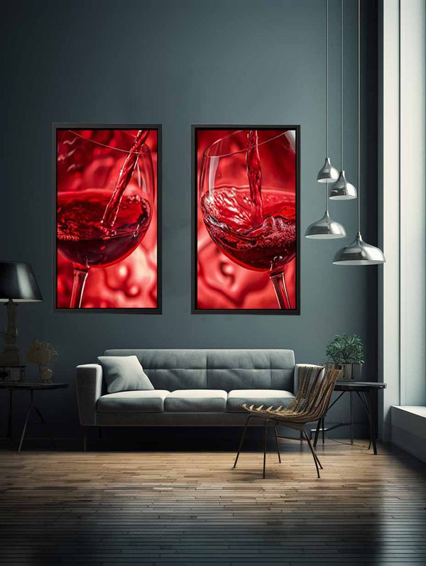 wine splash 2 peice wall art
