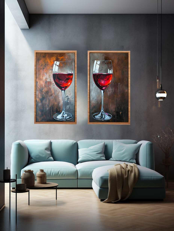 Red wine framed art