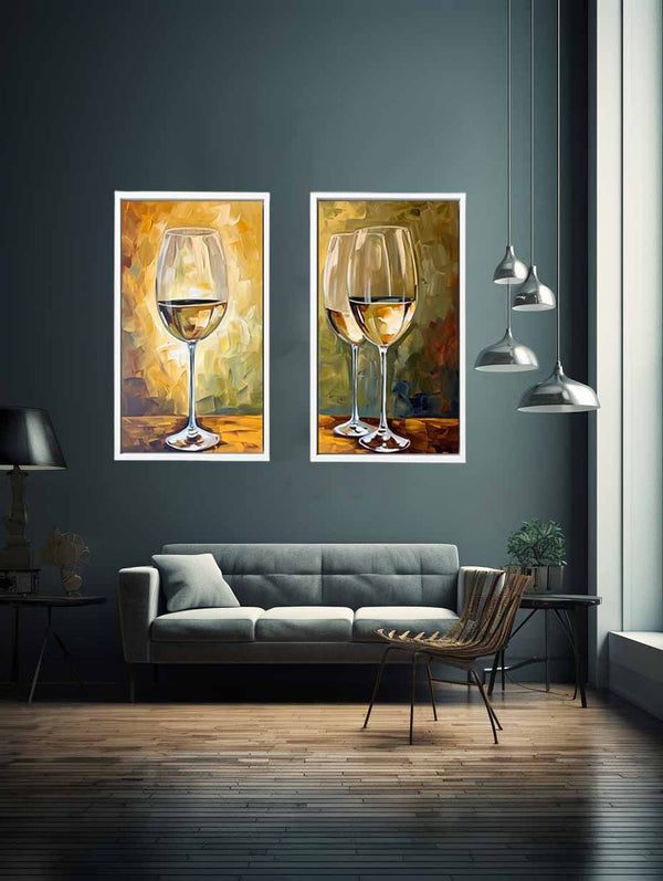 White wine framed art