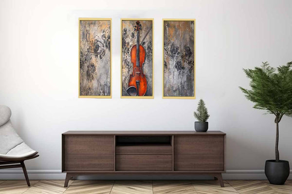 3 Panel Violin Painting